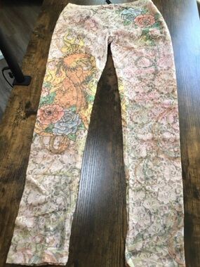 Shear lace tattoo leggings
